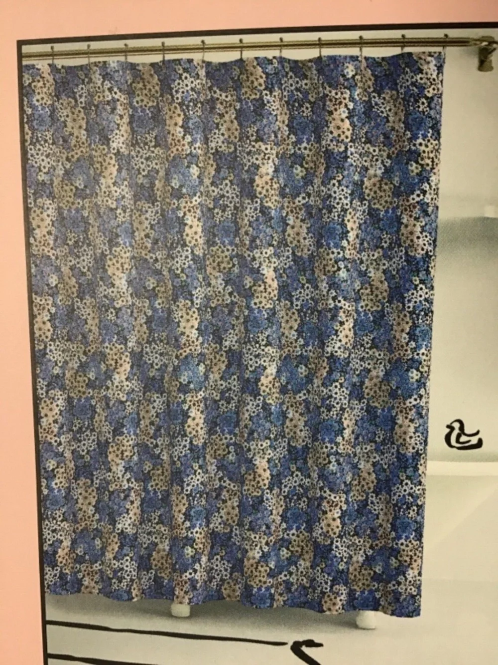 kate spade new york Daisy Gardens Printed 1 Piece Shower Curtain, 72 x 72 “